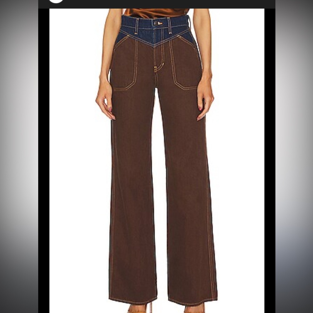 Taylor Wide-Leg Brown Denim Jeans